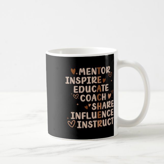 Lärare Mentor Inspire Educate Coach  Influe Kaffemugg (Höger)