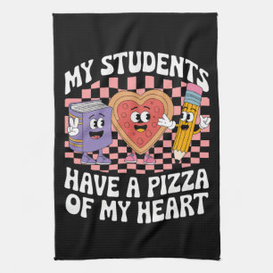 Lärare Mina elever har en pizza av mitt hjärta Kökshandduk