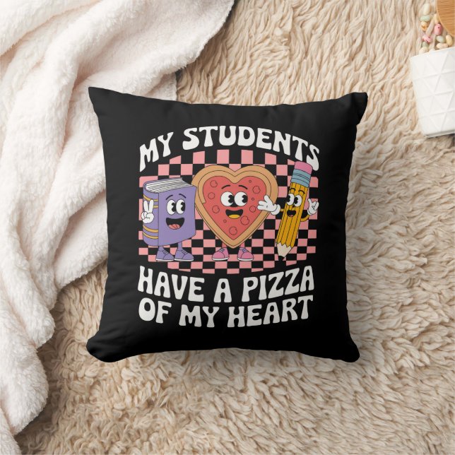 Lärare Mina elever har en pizza av mitt hjärta  Kudde (Filt)