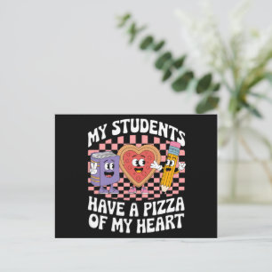Lärare Mina elever har en pizza av mitt hjärta  Vykort