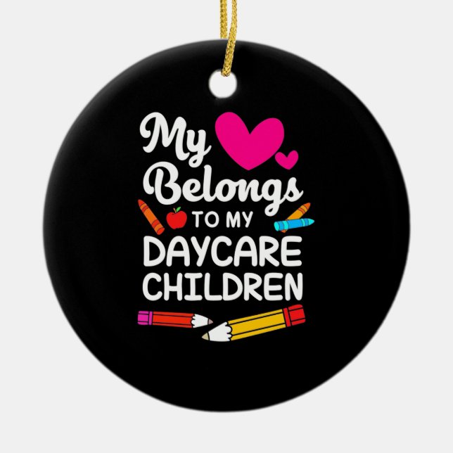 Lärare mina hjärtefrågor till barn Tillhör Julgransprydnad Keramik (Framsidan)