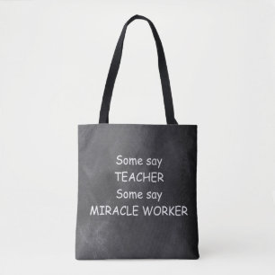 Lärare Miracle Worker Chalkboard Design Gift Idea Tygkasse