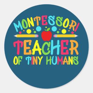 Lärare Montessori Lacher Montessori Runt Klistermärke