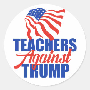 Lärare mot trumman 2024 runt klistermärke