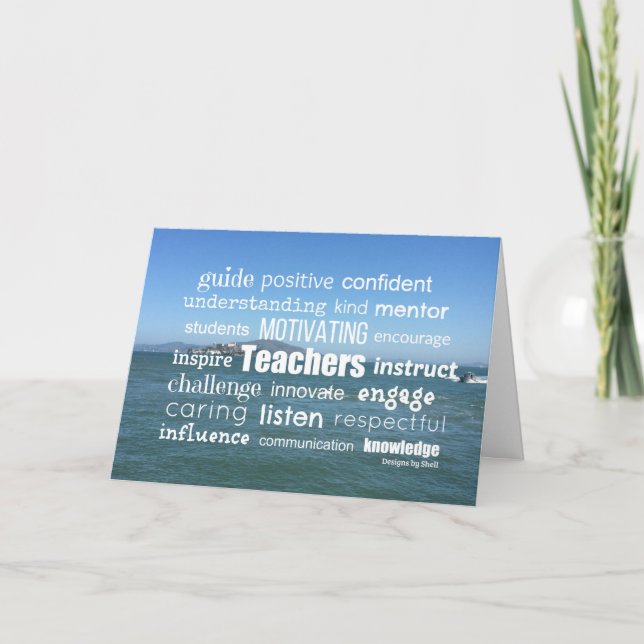 Lärare Motivational Ord Art Kort (Framsida)