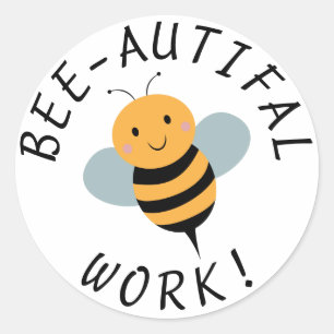 Lärare Motivational Stickers - Funny Bee Sticker Runt Klistermärke