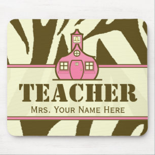 Lärare Mousepad - Brown Zebra tryck Musmatta
