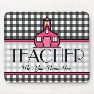 Lärare Mousepad - grå Gingham för kol Musmatta