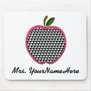 Lärare Mousepad-Houndstooth Apple med Musmatta