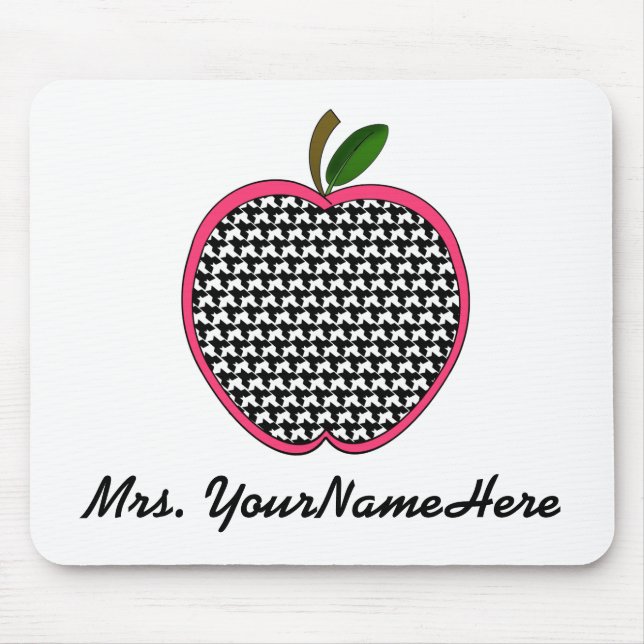 Lärare Mousepad-Houndstooth Apple med Musmatta (Framsidan)