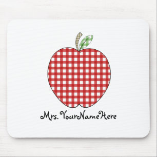 Lärare Mousepad - röd Gingham Apple Musmatta