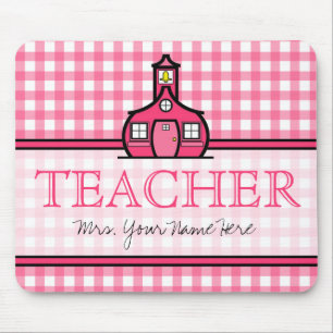 Lärare Mousepad - rosa Gingham Musmatta
