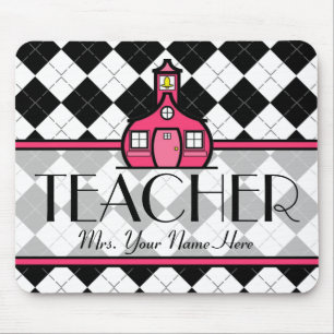 Lärare Mousepad - svartvita Argyle Musmatta
