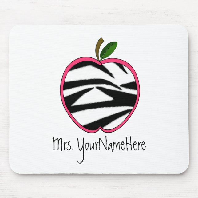 Lärare Mousepad - zebra tryck Apple Musmatta (Framsidan)