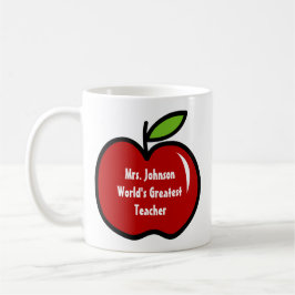 Lärare mugg med rött äpple | Anpassningsbar utform