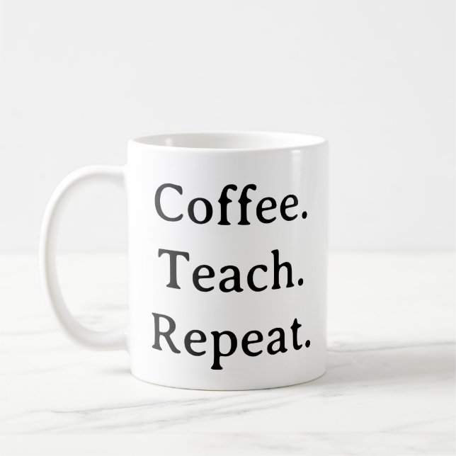 Lärare Mugg - Upprepningsgåva för kaffe - kaffeträ (Vänster)