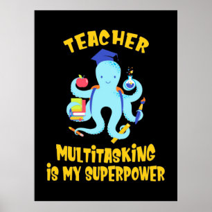 Lärare Multitasking Humor Poster