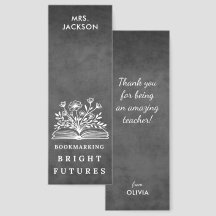 Lärare Namn Gift Blommigt Art Quote Chalkboard