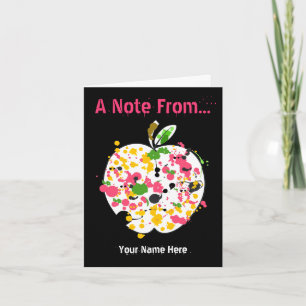 Lärare Notecard - måla splatteren Apple Anteckningskort