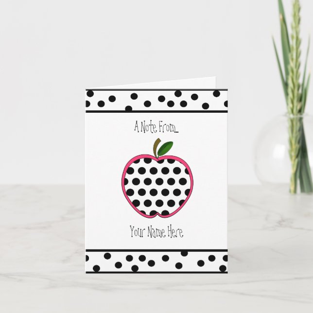 Lärare Notecard - polkaen pricker Apple Kort (Framsida)