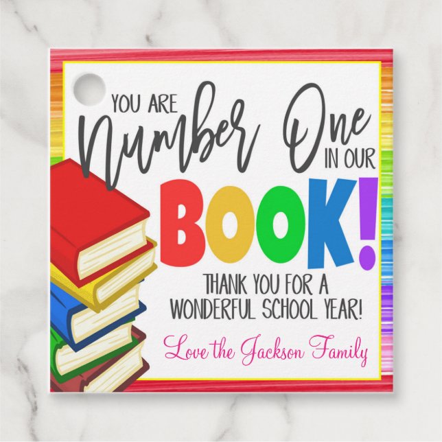 Lärare nummer ett - Märkre Gåvor Etiketter (Framsida)