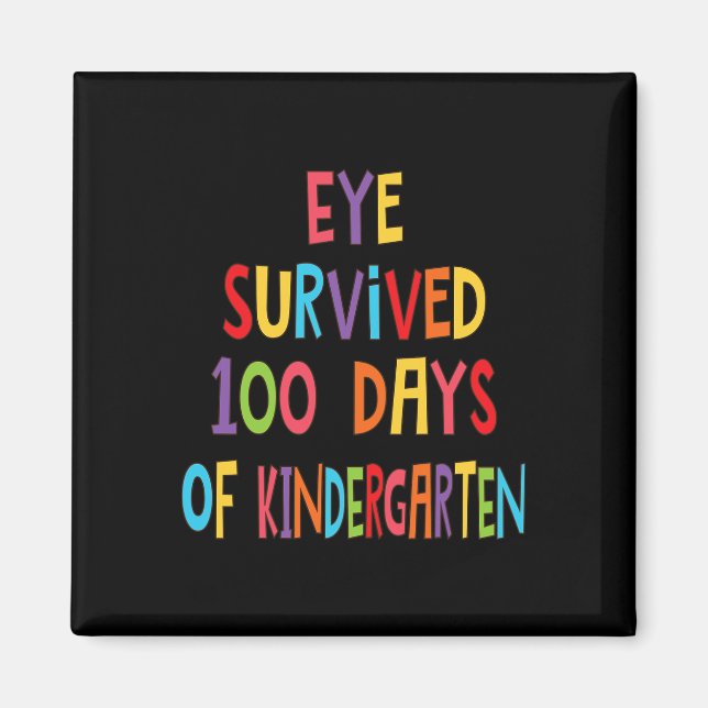 Lärare Öga Överlevt 100 dagar med Kindergarten Kid Magnet (Framsidan)