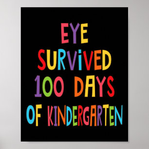 Lärare Öga Överlevt 100 dagar med Kindergarten Kid Poster