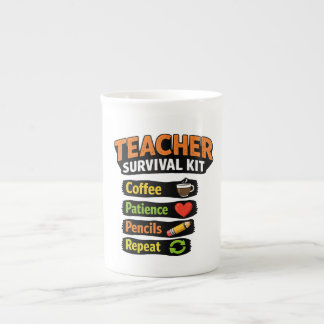 Lärare Överlevnadskit Kaffe Mugg Benporslin Mugg