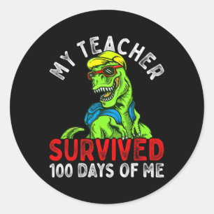 Lärare Överlevt 100 dagar av mig 100 dagar i skola Runt Klistermärke