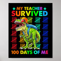 Lärare Överlevt 100 dagar av mig Dinosaur T-rex Bo