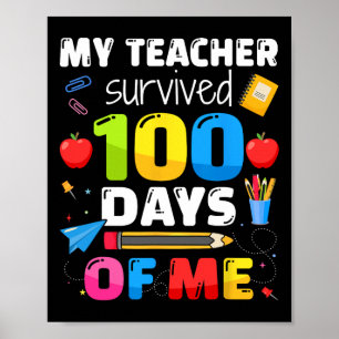 Lärare Överlevt 100 dagar för 100 dagar i Scho Poster