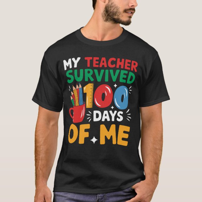Lärare Överlevt 100 dagar för 100 dagar i Scho T Shirt (Framsida)