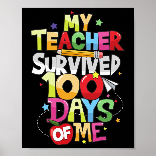 Lärare Överlevt 100 dagar med mig 100 dagar med sk Poster (Framsidan)