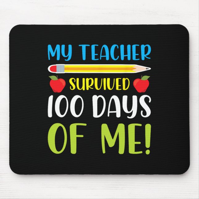 Lärare Överlevt 100 dagar med mig Roligt 100 dagar Musmatta (Framsidan)