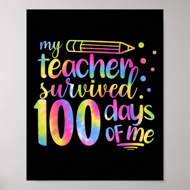 Lärare Överlevt 100 dagar på mig 100 dagar på skol Poster (Framsidan)