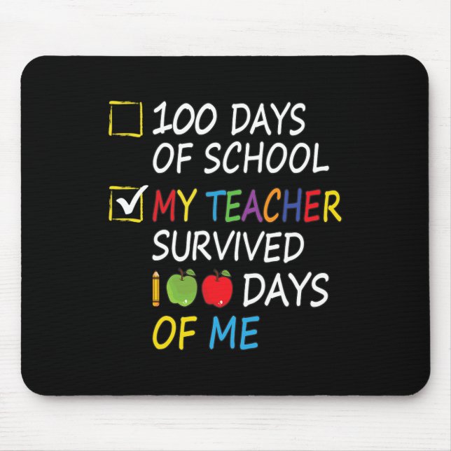Lärare Överlevt 100 dagar Roligt School Lärare Musmatta (Framsidan)