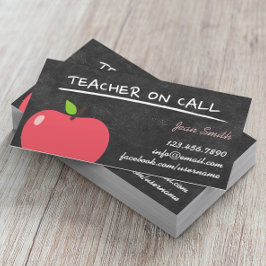 Lärare på call Cute Apple Chalkboard Visitkort
