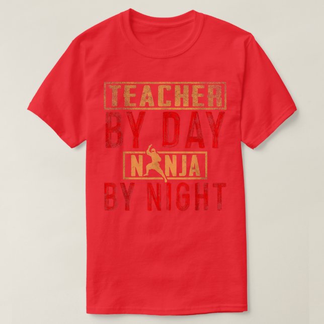 Lärare på dag Ninja på natten T Shirt (Design framsida)