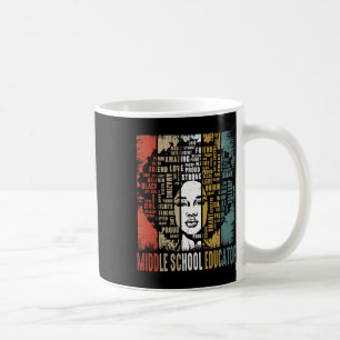 Lärare på mellanstadiet Afro Afrikansk Svart Histo Kaffemugg
