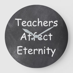 Lärare påverkar Eternity Chalkboard Gift Idea Stor Klocka