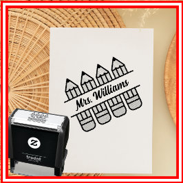 Lärare Penna Åter till skolan Tacksamhet Självfärgande Stämpel