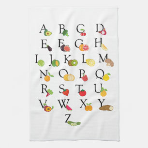 Lärare Pension A till Z Fruit Veg Alphabet Kökshandduk