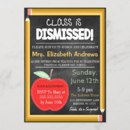 Lärare Pension Chalkboard School's out Forever Inbjudningar