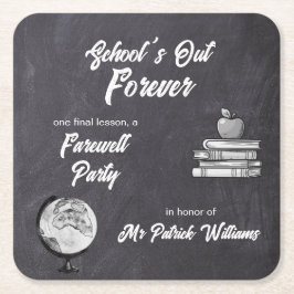 Lärare Pension Farewell Blackboard Nostalgic Underlägg Papper Kvadrat