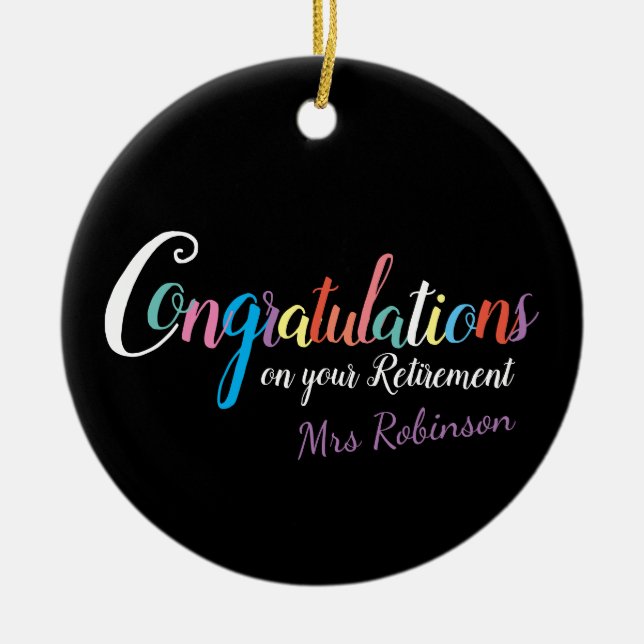 Lärare pension grattisar julgransprydnad keramik (Framsidan)