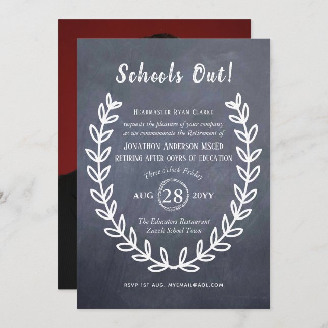 Lärare Pension inbjuder professor Educator Inbjudningar (Fram/baksida)