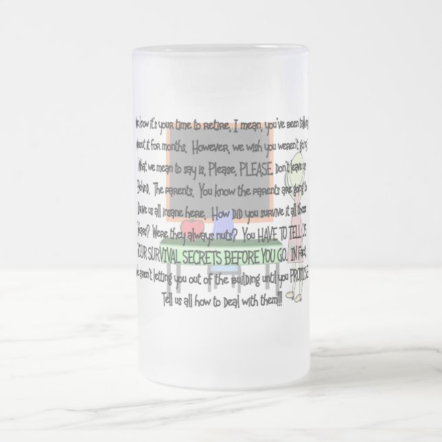 Lärare Pension "Inš Parents" Story Art Gift Frostat Ölglas (Center)