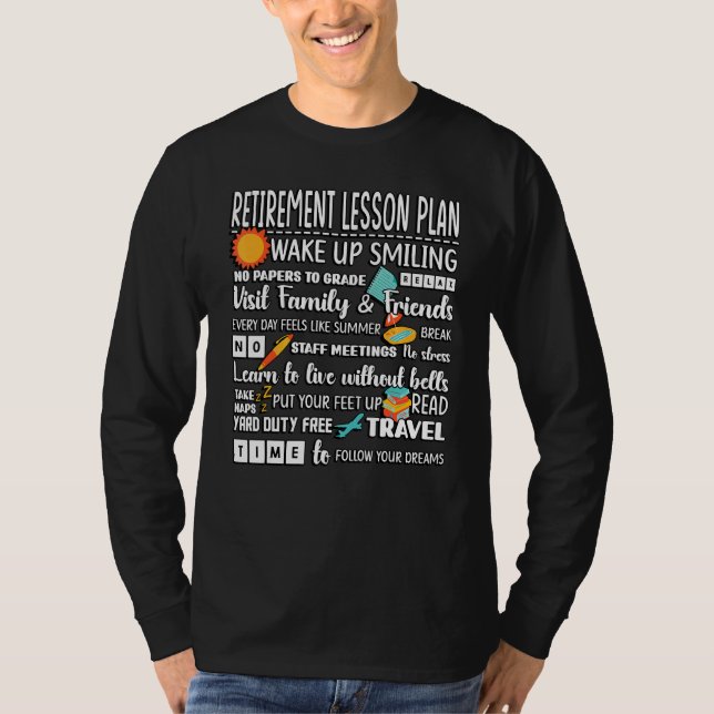 Lärare Pension Lesson Plan Retrött Lärare T Shirt (Framsida)