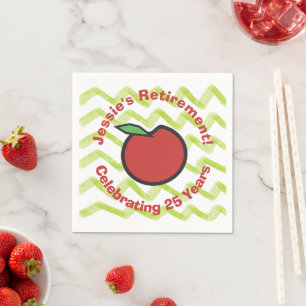 Lärare Pension Red Apple Personalize Pappersservett