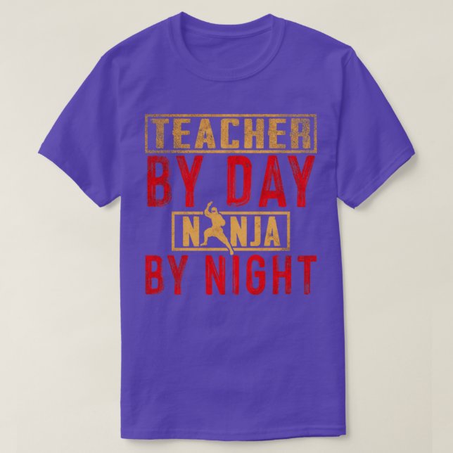 Lärare per dag Ninja per natt T Shirt (Design framsida)